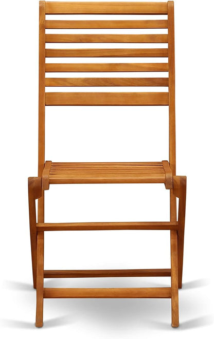 East West Furniture DEBS92CANA 9 Piece Outdoor Patio Dining Sets Includes a Rectangle Acacia Wood Table and 2 Folding Arm Chairs with 6 Side Chairs, 40x72 Inch, Natural Oil