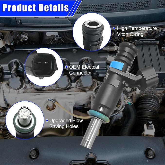 Set of 6 Fuel Injectors for VW Jetta Golf Passat Beetle Rabbit 2.5L 5 Cylinder 07K 2007-2015 OE 07K906031C FJ1067 Direct Fit