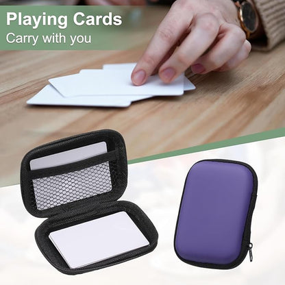 Card Game Case, Soft Cloth Playing Waterproof Card Storage Travel Game Case Compatible for Outdoor Gaming Camping, Purple