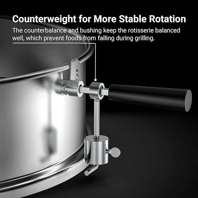 onlyfire Stainless Steel Weber Kettle Rotisserie Ring Kit Barbecue Tool Kit | For Weber 22 Inch Charcoal Kettle and Other Similar Grills, Turns Your Kettle Into A Chicken Roaster