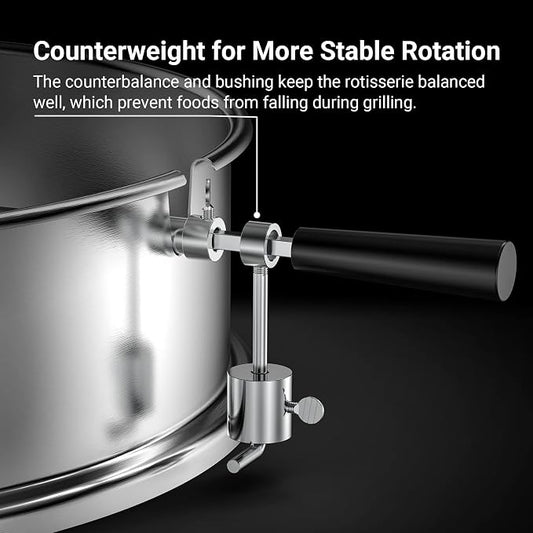 onlyfire Stainless Steel Weber Kettle Rotisserie Ring Kit Barbecue Tool Kit | For Weber 22 Inch Charcoal Kettle and Other Similar Grills, Turns Your Kettle Into A Chicken Roaster