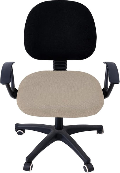 Smiry Office Computer Chair Seat Covers for Desk, Anti-dust Protector | Stretch Jacquard Removable Washable Desk Chair Seat Cushion Protectors, Taupe