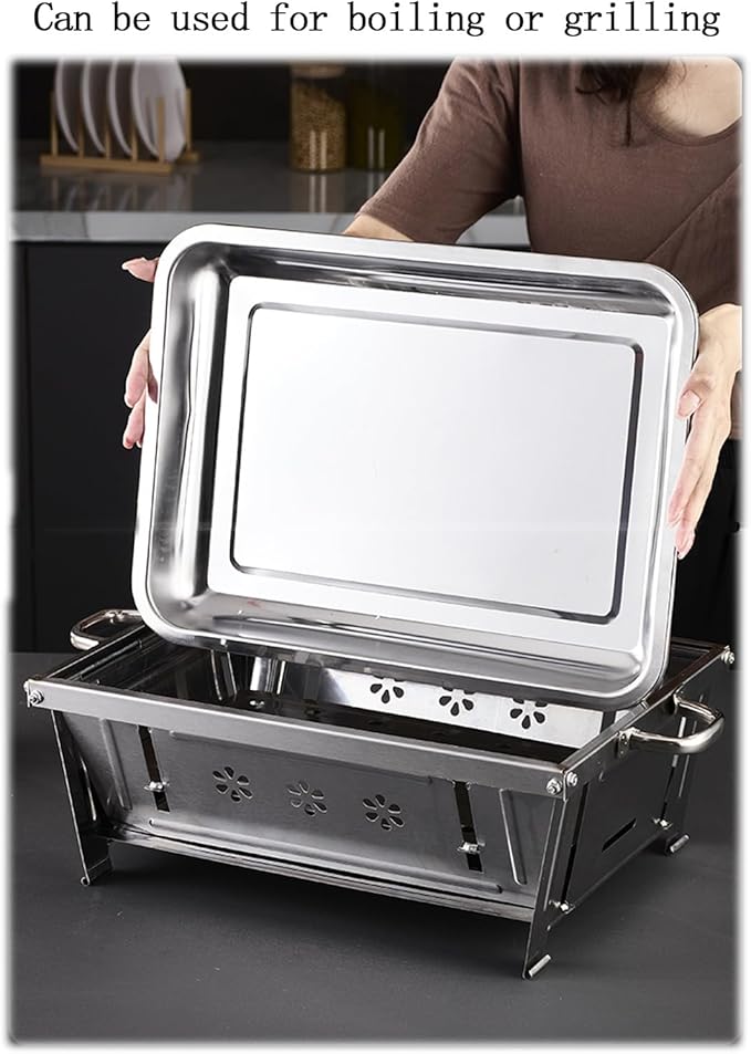 Barbecue oven household grilled fish oven charcoal outdoor barbecue grill outdoor small charcoal barbecue oven, Silver, 461844
