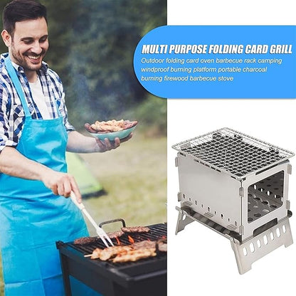 Portable Charcoal Grill for Camping BBQ Grill Outdoor Barbecue Grill Stainless Steel BBQ Rack for Camping Hiking Picnic Cooking Tool Portable Grill Charcoal Grills BBQ,A-1