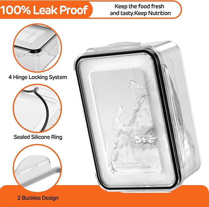 44 PCS Airtight Food Storage Container with Lid (22 Lids & 22 Containers) | Leakproof Plastic Kitchen Organization Set Reusable Microwave/Freezer/Dishwasher Safe Meal Prep Container with Label & Pen