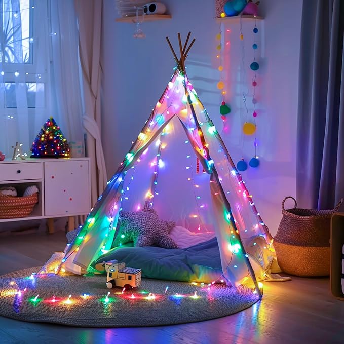 JMEXSUSS 132ft 400 LED Christmas Lights Indoor Outdoor Waterproof | 8 Modes Multicolor Christmas Tree Lights Plug in with Remote, Twinkle String Light for Bedroom Party Tree Christmas Decor