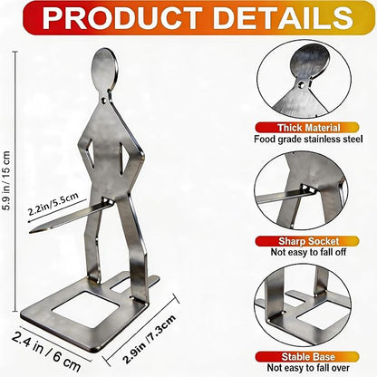 2026 Funny BBQ Hot Dog Holder ，Portable Hot Dog Roaster，Reusable Stainless Steel Sausage Hot Dog tands ，Barbecue Grill Accessories for Camping & Party Gifts Hot Dog Stand（2PCS）Hot Dog Grill Holder Man