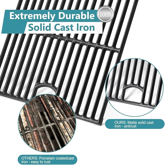Criditpid Grill Replacement Parts for Nexgrill 6 Burner 720-0896B, 720-0896, 720-0896E, 720-0896C, 730-0896, Cast Iron Grill Grates, Heat Plates, Burners Tubes & Ignitors for Nexgrill Evolution Grills