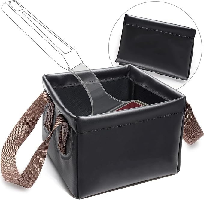 Collapsible Dunk Tank & Cleaning Tray for Grill Brushes - Universal Soaking Tub for Scraper Tools, Fits Cast Iron and Stainless Steel Grill Grates Accessories