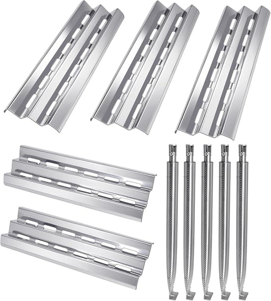 Hiorucet Grill Replacement Parts for Broil King 9561-54, 9562-14, 9563-14, 9565-54, 9571-44, 9576-44R, 9577-44, 9578-44, 9582-44, 9583-44, Heat Plates and Burners for Broil King Regal S590/Regal 590