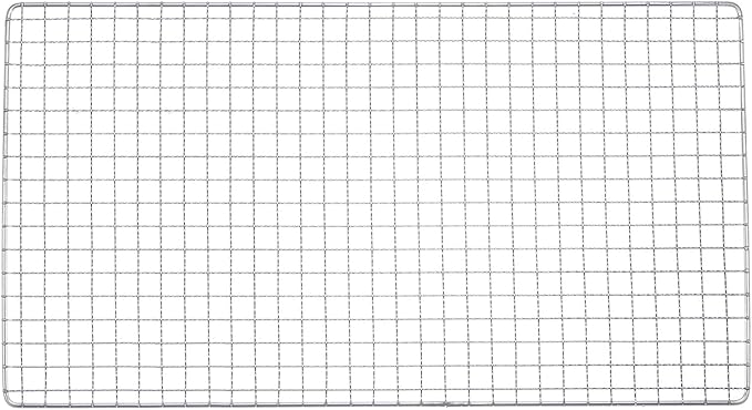 HARFINGTON Square BBQ Grill Net 29.5x50cm Stainless Steel Cross Wire Barbecue Mesh Mat for Baking Smoking Charcoal Grilling Roasting