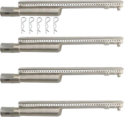 HONSIN 4 Set Heavy Duty Cast Stainless Steel Grill Burners for Bull, Premium Outdoor BBQ Gas Grill Burner Replacements for Bull, Cal Flame, Blaze, Aussie, Bakers & Chefs, Thermos Turbo CharBroil