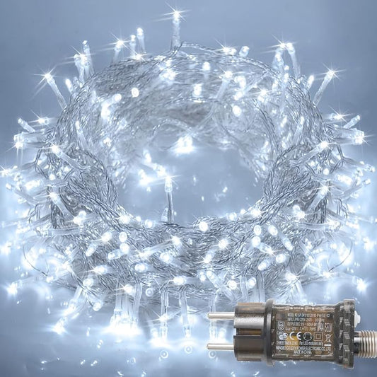 JMEXSUSS 300 LED White Christmas Lights Plug in Clear Wire | 66 Ft Christmas String Lights for Tree, Christmas Tree Lights Indoor Outdoor for Party Wedding Christmas Decorations