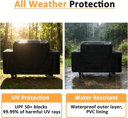 Grill Cover for Pit Boss 4-Burner Ultimate Lift-Off Griddle Grill PB4BGD2, 600D Heavy Duty Waterproof Fade Resistant Cover for Pit Boss Sierra 4B Ultimate Griddle