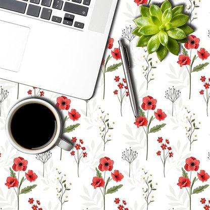 Red Poppy Round Tablecloths Spring Flowers Botanical Tablecloth Polyester for Party Dinner Decorative Circle Table Cloth Dust-Proof Table Cover for Home Restaurant Picnic Camping BBQ 60 Inch