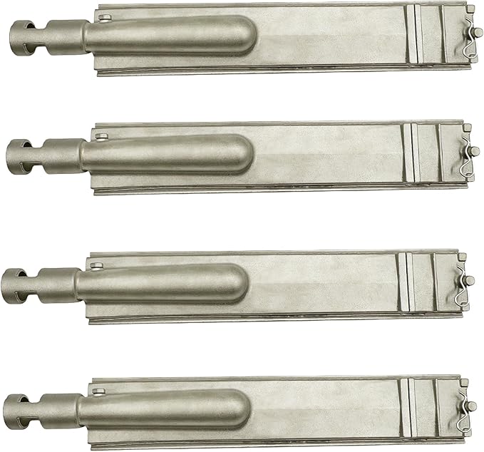 4-Set 15 3/4" Heavy Duty Cast 304 Stainless Steel Grill Burners for Bull, Premium Outdoor Bull BBQ Gas Grill Replacements Parts for Cal Flame P-Series, Aussie, Thermos, Turbo, Beefeater, etc