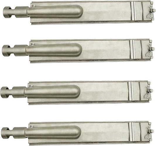 4-Set 15 3/4" Heavy Duty Cast 304 Stainless Steel Grill Burners for Bull, Premium Outdoor Bull BBQ Gas Grill Replacements Parts for Cal Flame P-Series, Aussie, Thermos, Turbo, Beefeater, etc