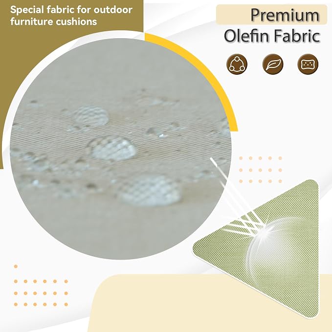Outdoor Seat Cushion Set 24 x 22 Inch,Olefin Deep Seat Patio Cushions,Patio Furniture Cushions with Removable Cover,Rain-Proof and Fade Resistant Deep Seat Bottom & Back Cushion with Pillow,1 Set