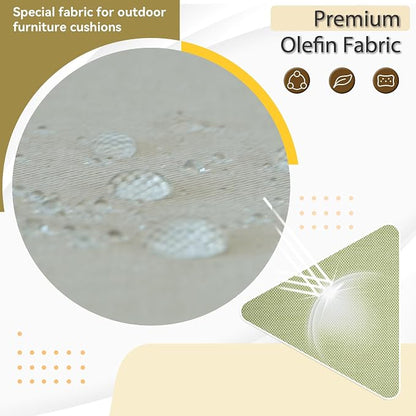 Outdoor Seat Cushion Set 23.5 x 25 Inch,Olefin Deep Seat Patio Cushions,Patio Furniture Cushions with Removable Cover,Rain-Proof and Fade Resistant Deep Seat Bottom & Back Cushion with Pillow,1 Set