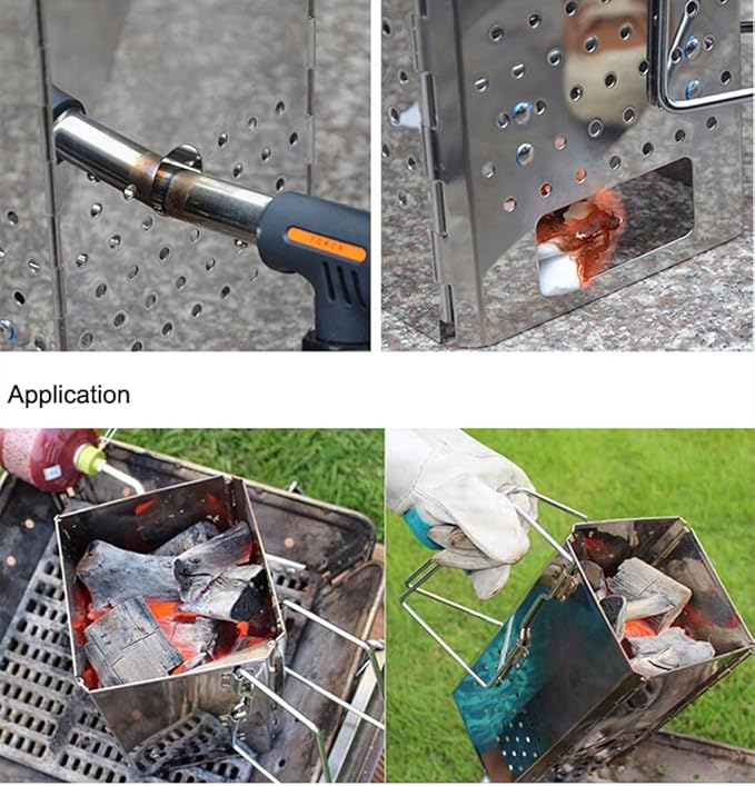 Charcoal Chimney Starter Can Stainless Steel for BBQ Barbecue Outdoor Cooking Grill Briquette Starter