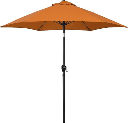 Sunline 7.5 ft Patio Umbrella with Crank & Push Button Tilt, Outdoor Market Umbrella with UV Protection & Wind Vent and Fiberglass Ribs, Metal Frame for Deck, Pool & Table, Tuscan