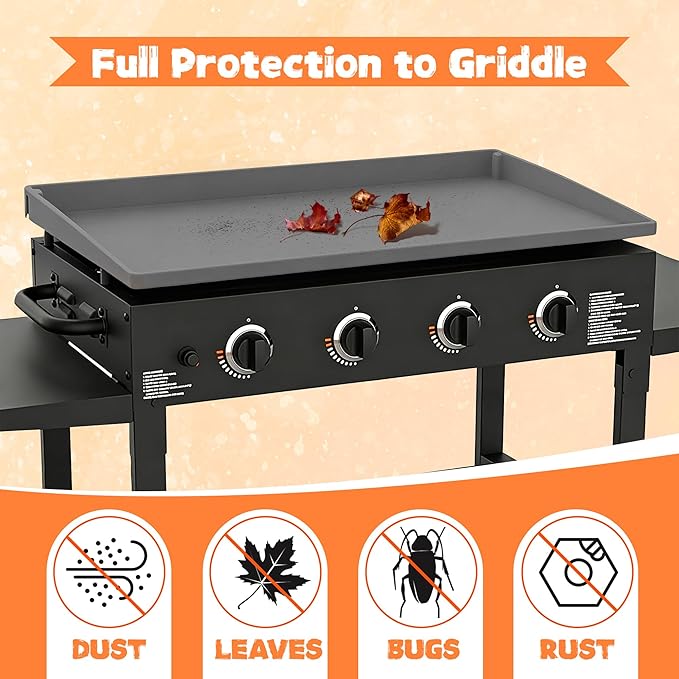 Silicone Griddle Mat for Blackstone Accessories, Waterproof Dustproof Full-Wrap Criddle Cover, 28" All-Encompassing Coverage Duty Griddle Mat(Not fit 28XL/Pro) (Full Coverage: Gray, 28 Inch)