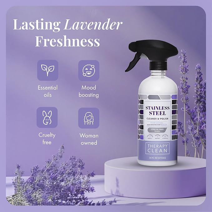 Therapy Stainless Steel Cleaner and Polish, Lavender Scent, Sink Cleaner (Pack of 3)