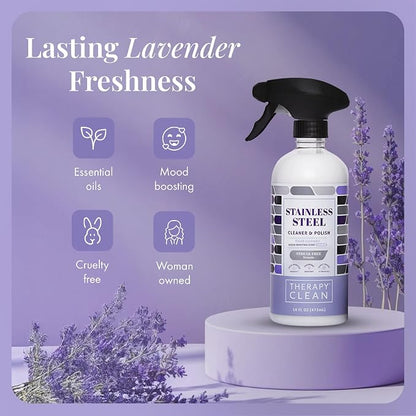 Therapy Stainless Steel Cleaner and Polish, Lavender Scent, Sink Cleaner (Pack of 3)