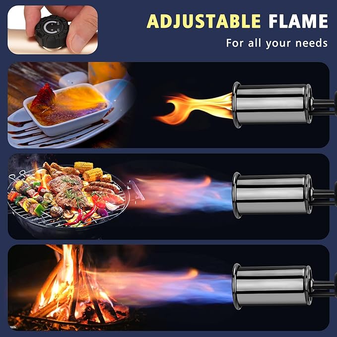 ARTFLAMM Powerful Propane Torch Gun, Flamethrower with Turbo Mode, Charcoal Torch Lighter with Safety Lock, Kitchen Blow Torch for Cooking, BBQ, Searing Steak, Grill(Tank Not Included)