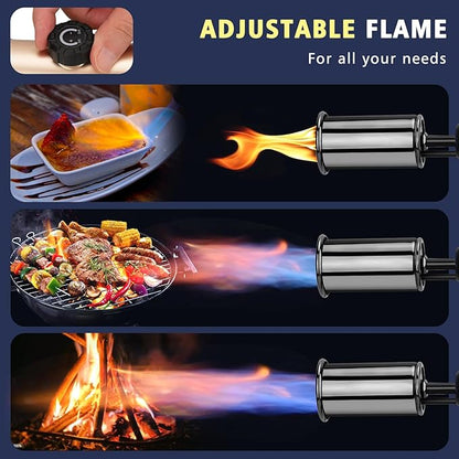 ARTFLAMM Powerful Propane Torch Gun, Flamethrower with Turbo Mode, Charcoal Torch Lighter with Safety Lock, Kitchen Blow Torch for Cooking, BBQ, Searing Steak, Grill(Tank Not Included)