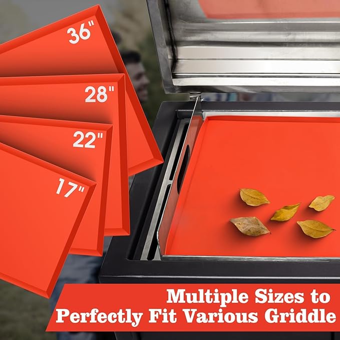 PURPLEBIRD Silicone Griddle Cover Mat for Blackstone 28 Inch Griddles, Waterproof Protective Mat for Griddle Flat Top, Food Grade Silicone Mats for Kitchen,Dinning,Camping, Christmas Gifts for Men