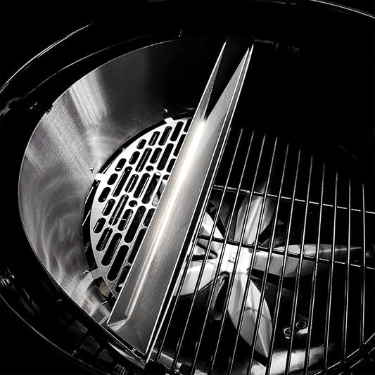 Slow 'N Sear® Deluxe Charcoal Basket Insert for 22" Weber Kettle Grills – Patented Stainless Steel Two-Zone Cooking Accessory with Removable Water Reservoir for Low & Slow Smoking and Searing