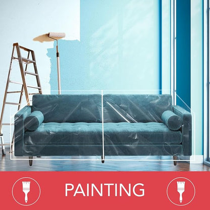LAMINET Thick Crystal Clear Heavy-Duty Water Resistant Sofa/Couch Cover - Perfect for Protection Against CAT/Dog Clawing, Kids and Grandkids- Sofa - 42" BH x 18" FH x 96”W x 40”D