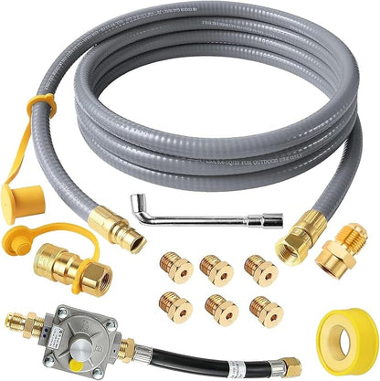 MIV 18ft Upgraded Propane to Natural Gas Conversion Kit for Weber Genesis, Genesis II, Spirit, Spirit II Grills, Natural Gas Hose with Regulator for Genesis, Genesis II, Spirit ，Spirit II Grills