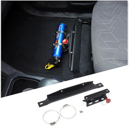 Quick Release Adjustable Aluminum Fire Extinguisher Holder Mount Bracket Compatible with Toyota Tacoma 2023 2022 2021 2020-2016, Aluminum Car Seat Fire Extinguisher Bracket, 3rd Gen Tacoma Accessories