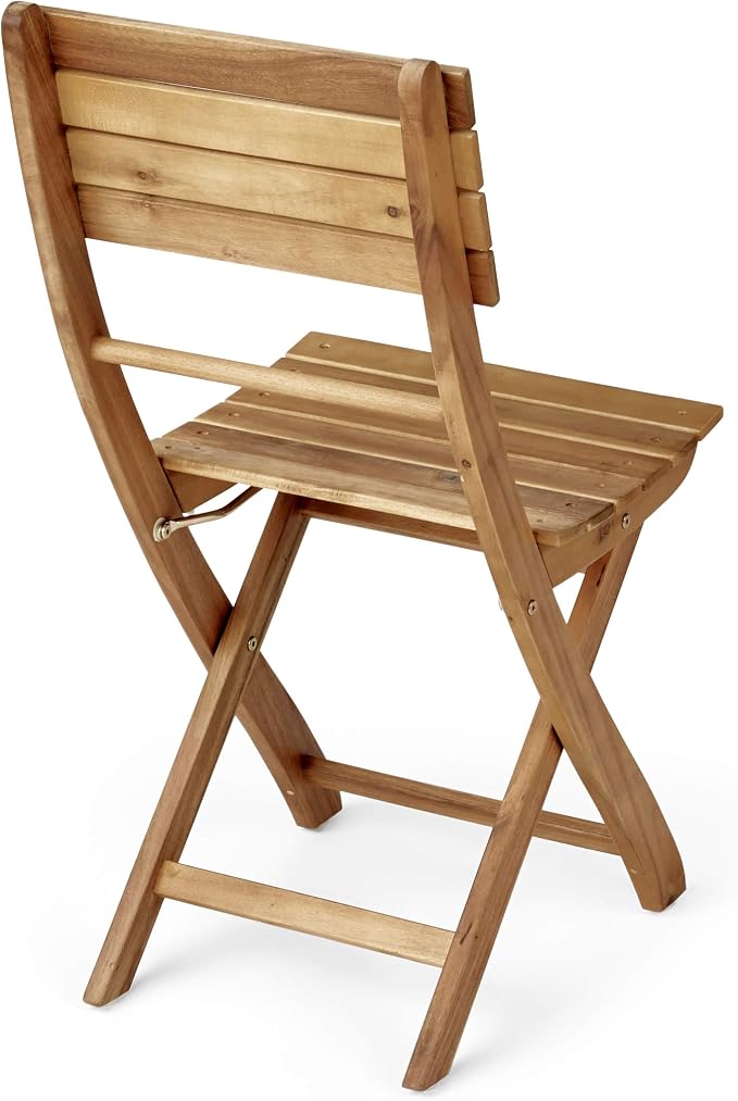 Christopher Knight Home Positano Outdoor Acacia Wood Foldable Dining Chairs, 2-Pcs Set, Natural Stained