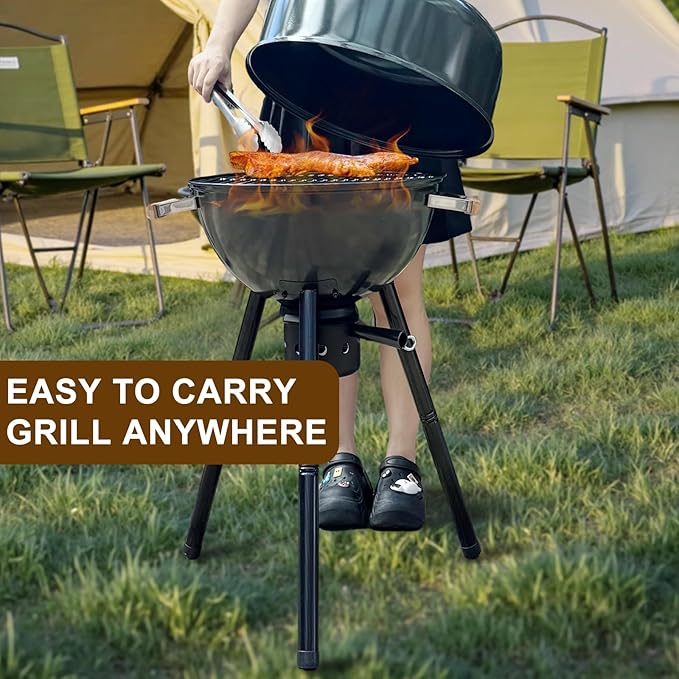 Portable Charcoal Grill with Removable Legs (17 Inch)