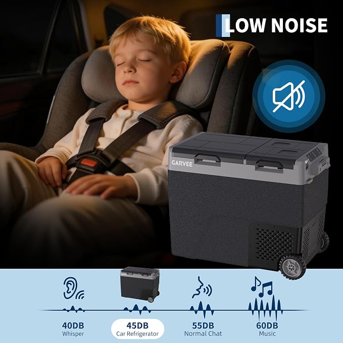 Car Refrigerator, 61QT(58L) Dual Zone Car Fridge Portable Freezer Compressor Electric Cooler, Portable Refrigerator, Rapid Freezing, -4°f to 68°f, 12/24V Can Internal Battery (Not Included) LCD Built-