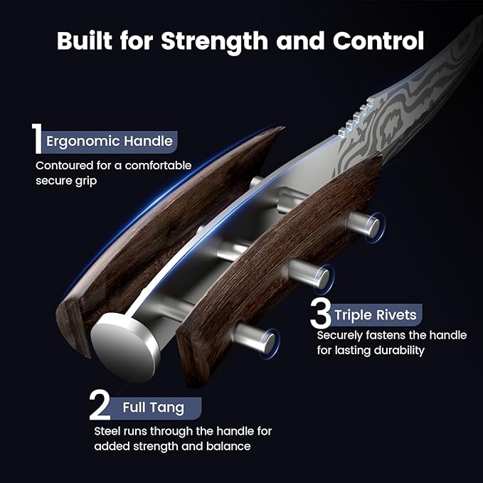 SYOKAMI Steak Knives Set of 6 with Portable Leather Roll & Individual Sheaths, 4.8 Inch Non Serrated Dinner Knives, High Carbon Stainless Steel, Full Tang Wood Handle, Gift Box for BBQ Outdoor Dining