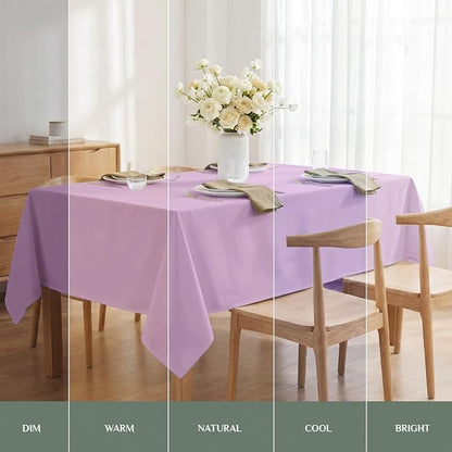 Softalker Square Tablecloth, Waterproof Table Cloths Wrinkle Free Fabric Washable Polyester Table Cover for Dining Tables Party Outdoor Camping Parties Buffet - 54 x 54 inch, Lavender