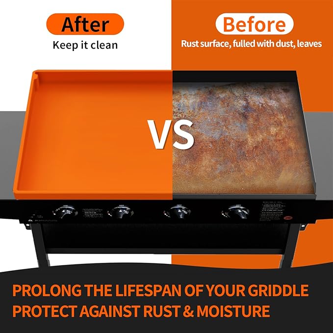 GrillChef Silicone Griddle Cover Mat for Blackstone 36 Inch, Full Wrap-Around Flat Top Cover, Heavy Duty Food-Grade Grill Buddy Mats, All Season Griddle Top Protective for Grill Accessories