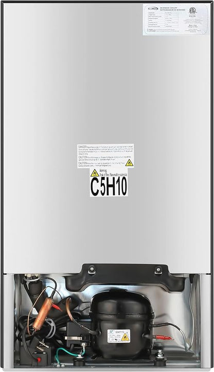Koolmore 18 in. 3.2 Cu. Ft. Beverage Refrigerator Merchandiser with Stainless Steel Trim and Touch Panel For Soda, Beer or Wine Perfect for Use in a Commercial or Home Setting, ETL Listed (KM-BR32SS)