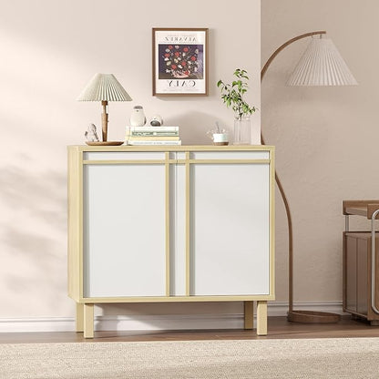Sideboard Buffet Cabinet with Storage, Adjustable Shelf, Wooden Mid Century Accent Coffee Bar Cabinet for Living Room, Kitchen, Entryway, Hallway