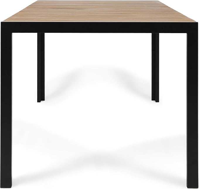 Christopher Knight Home Dining Table, Teak Finish + Black