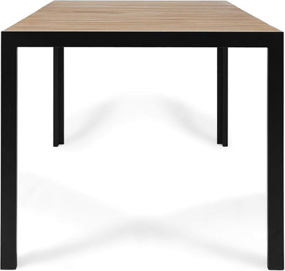 Christopher Knight Home Dining Table, Teak Finish + Black