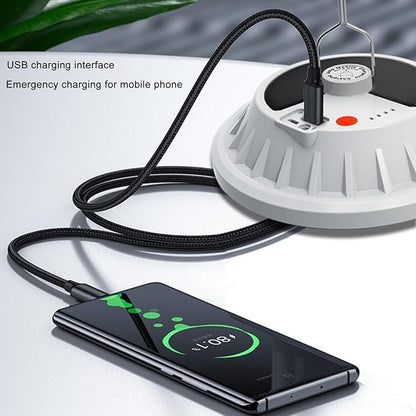 Waterproofs LED Tent Light Outdoor Solar Camping Portable Lamp Emergencies Lights for Barbecue Hiking Night Market LED USB Rechargeable Lamp