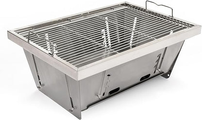 SENJYOS Folding Grill Barbecue Grill with Carrying Bag Outdoor Cooking Portable Charcoal Grill Tabletop Bbq Charcoal Grill for Party Camping Backyard Picnic.