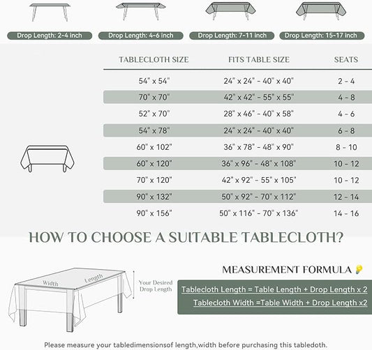 Softalker Rectangle Tablecloth, Waterproof Table Cloths Wrinkle Free Fabric Washable Polyester Table Cover for Dining Tables Party Outdoor Camping Parties Buffet Wedding - 90 x 132 inch, White