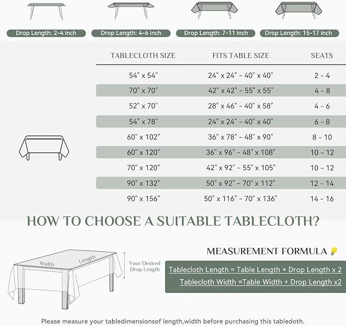 Softalker Rectangle Tablecloth, Waterproof Table Cloths Wrinkle Free Fabric Washable Polyester Table Cover for Dining Tables Party Outdoor Camping Parties Buffet - 60 x 120 inch, Black