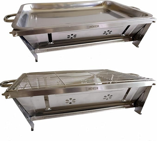 Charcoal Grill Portable Barbecue Grill Stainless Steel Foldable Barbecue Grill Camping Barbecue Grill Tabletop Barbecue Grill For Family Outdoor Barbecue, Cooking, Camping Picnic Travel Patio Wh